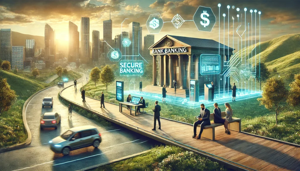 DALL·E 2025-02-13 16.16.58 - A realistic, high-quality landscape image showcasing the top banking features to look for in 2025. The image should depict a professional banking envi Must-have digital banking featuresBest neobank features 2025Essential banking tools